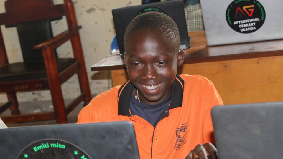 Boy working on a project